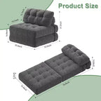 Canapé-lit pliant, canapé-lit futon, canapé-lit futon convertible, matelas pliable avec soutien dorsal, canapé portable pliant, une place