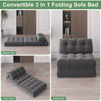 Canapé-lit pliant, canapé-lit futon, canapé-lit futon convertible, matelas pliable avec soutien dorsal, canapé portable pliant, une place