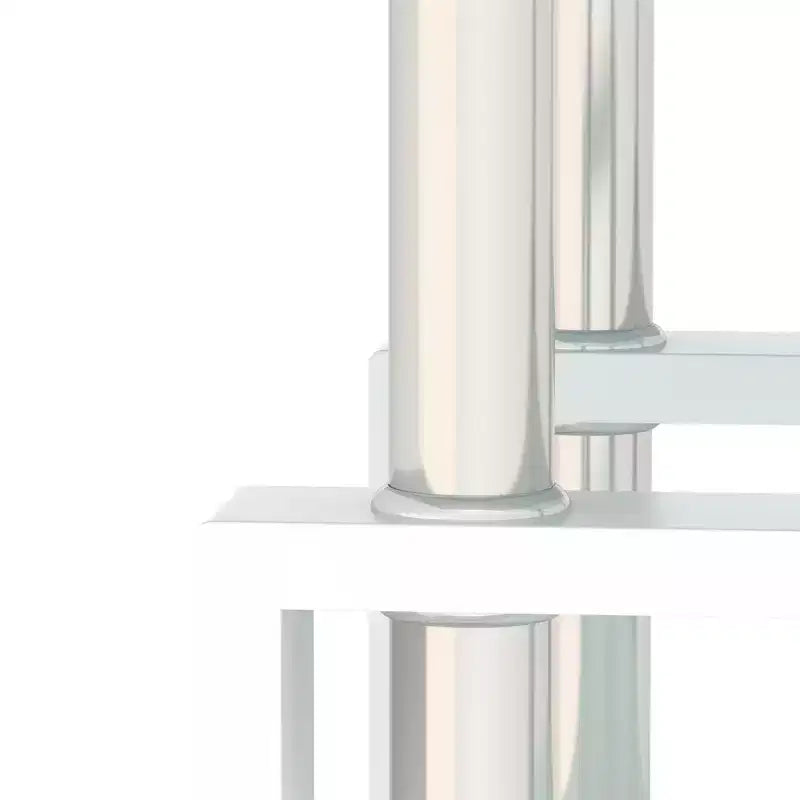 Table basse carrée à deux niveaux en verre avec étagère de rangement, table à thé moderne pour salon ou bureau