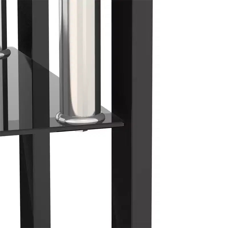 Table basse carrée à deux niveaux en verre avec étagère de rangement, table à thé moderne pour salon ou bureau