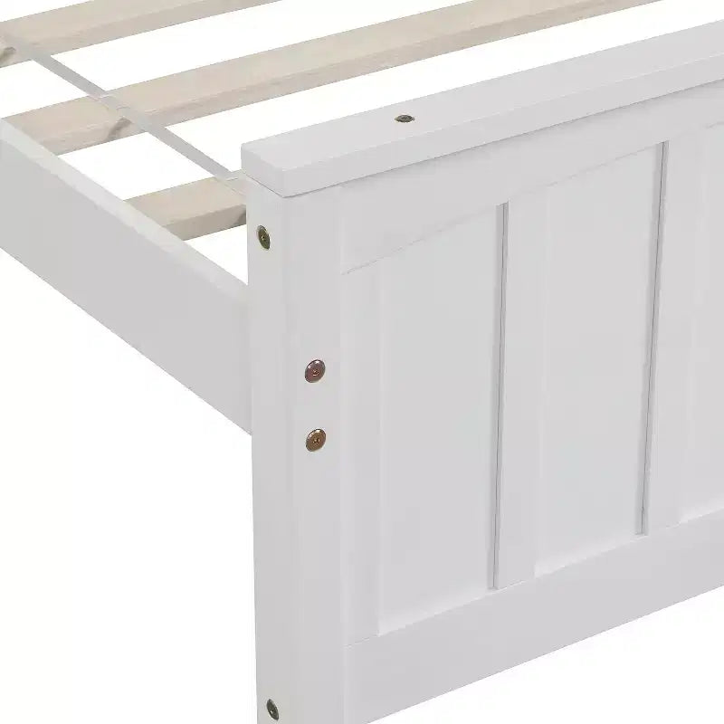 Lit plateforme simple en bois massif, cadre de lit simple en bois avec tête de lit pour chambre à coucher