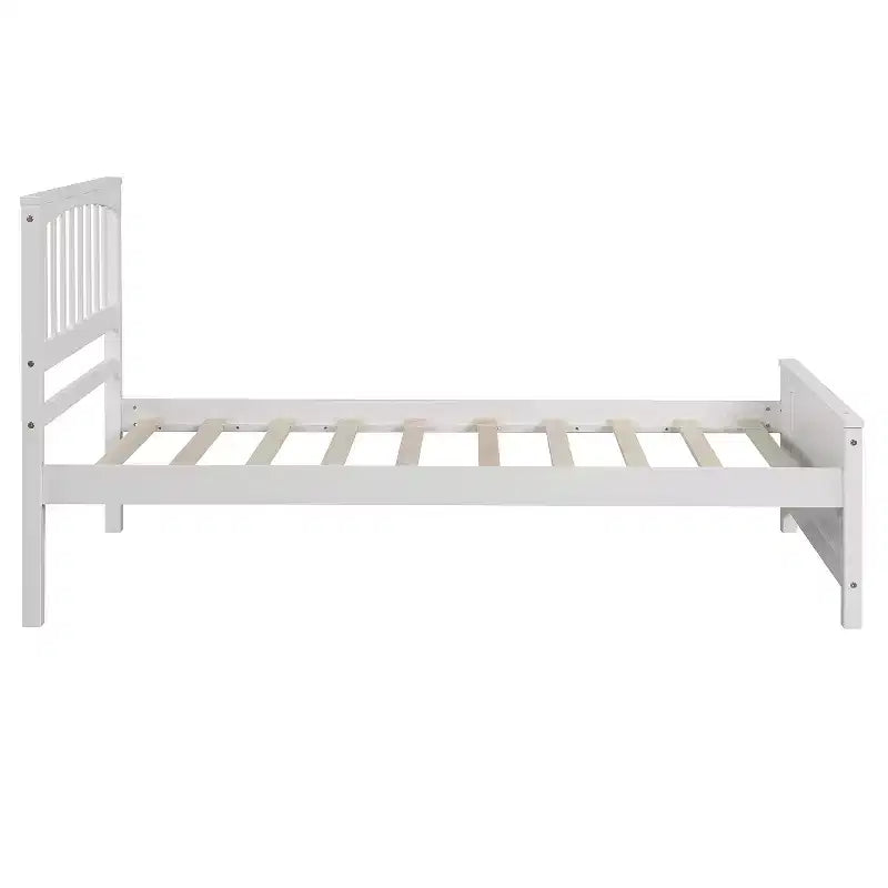 Lit plateforme simple en bois massif, cadre de lit simple en bois avec tête de lit pour chambre à coucher