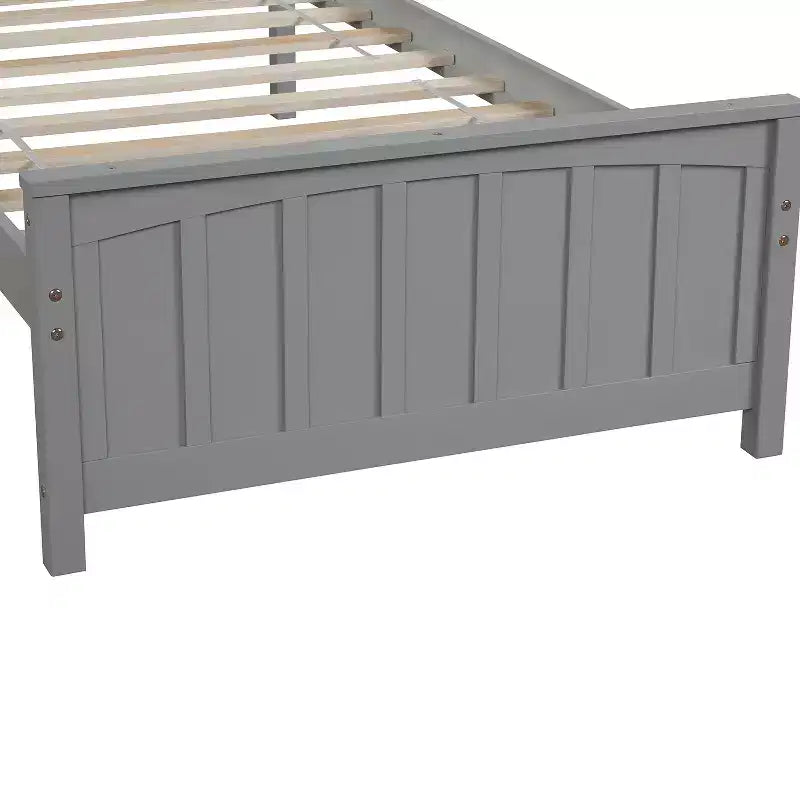 Lit plateforme simple en bois massif, cadre de lit simple en bois avec tête de lit pour chambre à coucher