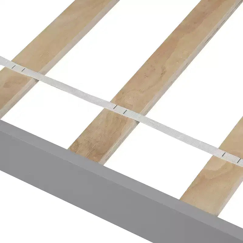 Lit plateforme simple en bois massif, cadre de lit simple en bois avec tête de lit pour chambre à coucher