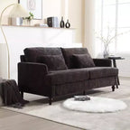 Canapé deux places en tissu chenille de style milieu de siècle, canapé moderne rembourré