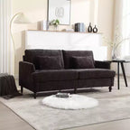 Canapé deux places en tissu chenille de style milieu de siècle, canapé moderne rembourré