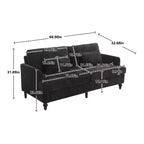 Canapé deux places en tissu chenille de style milieu de siècle, canapé moderne rembourré