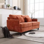 Canapé deux places en tissu chenille de style milieu de siècle, canapé moderne rembourré