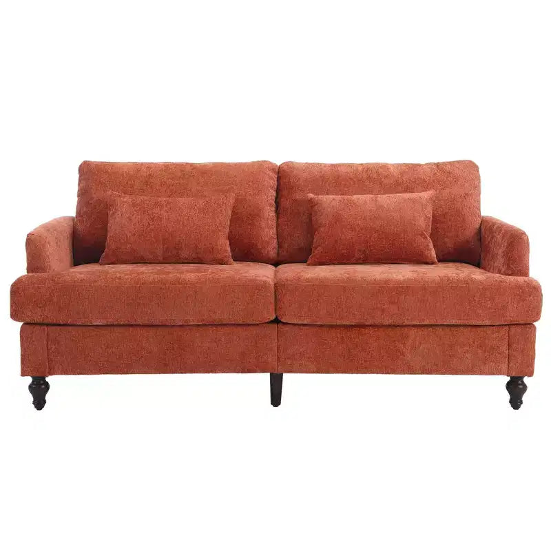 Canapé deux places en tissu chenille de style milieu de siècle, canapé moderne rembourré