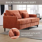 Canapé deux places en tissu chenille de style milieu de siècle, canapé moderne rembourré