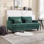 Canapé deux places en tissu chenille de style milieu de siècle, canapé moderne rembourré