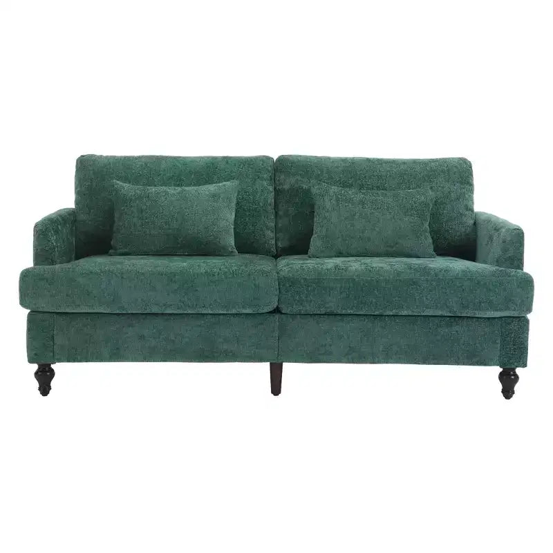 Canapé deux places en tissu chenille de style milieu de siècle, canapé moderne rembourré