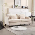 Canapé deux places en tissu chenille de style milieu de siècle, canapé moderne rembourré