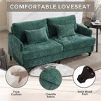 Canapé deux places en tissu chenille de style milieu de siècle, canapé moderne rembourré