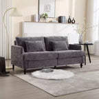 Canapé deux places en tissu chenille de style milieu de siècle, canapé moderne rembourré