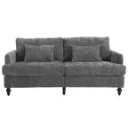 Canapé deux places en tissu chenille de style milieu de siècle, canapé moderne rembourré