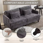 Canapé deux places en tissu chenille de style milieu de siècle, canapé moderne rembourré