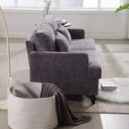 Canapé deux places en tissu chenille de style milieu de siècle, canapé moderne rembourré
