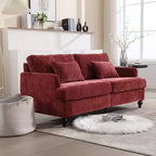 Canapé deux places en tissu chenille de style milieu de siècle, canapé moderne rembourré