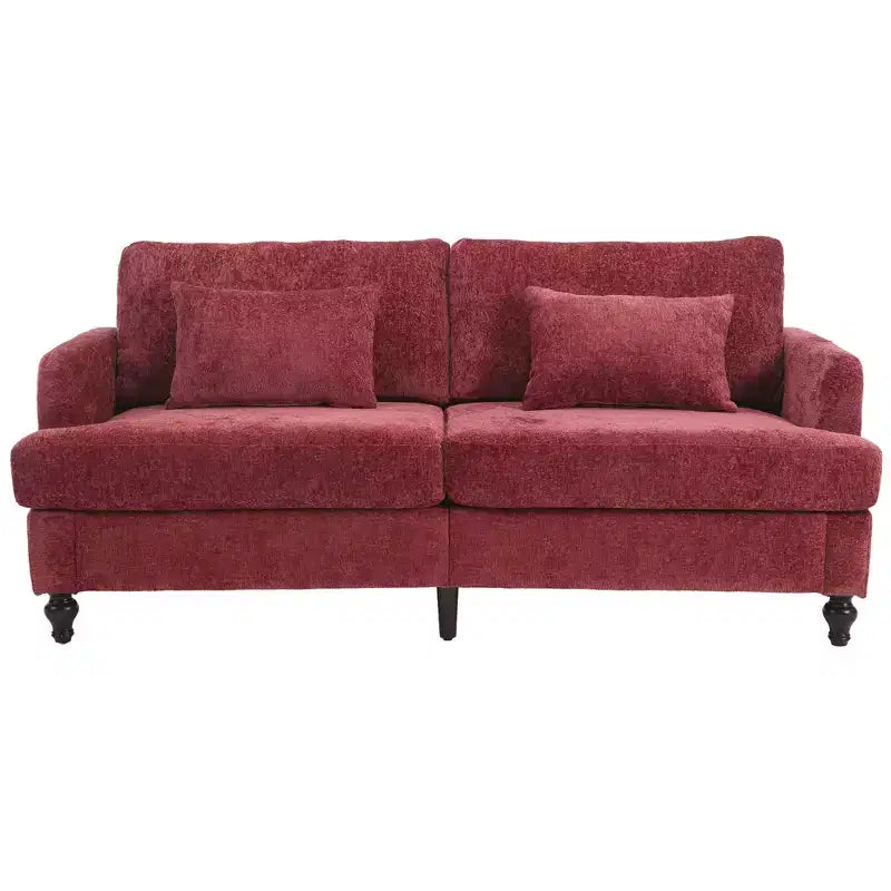 Canapé deux places en tissu chenille de style milieu de siècle, canapé moderne rembourré