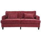 Canapé deux places en tissu chenille de style milieu de siècle, canapé moderne rembourré