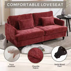 Canapé deux places en tissu chenille de style milieu de siècle, canapé moderne rembourré