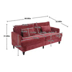Canapé deux places en tissu chenille de style milieu de siècle, canapé moderne rembourré