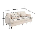 Canapé deux places en tissu chenille de style milieu de siècle, canapé moderne rembourré