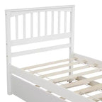 Lit Double Plateforme avec Lit Gigogne, Cadre de Lit en Bois avec Tête de Lit et Pied de Lit pour Chambre à Coucher