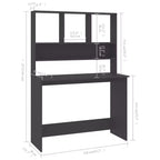 Clihome Bureau Flottant Moderne, Bureau Mural avec 3 Étagères, Bureau d'Ordinateur Mural avec Finition Mate pour Petits Espaces