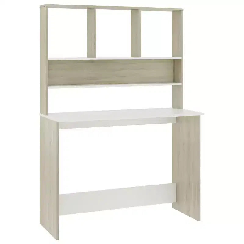 Clihome Bureau Flottant Moderne, Bureau Mural avec 3 Étagères, Bureau d'Ordinateur Mural avec Finition Mate pour Petits Espaces