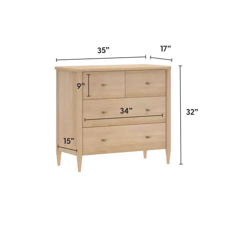 Commode 3 tiroirs Harbor avec tiroir supérieur divisé
