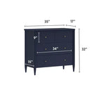 Commode 3 tiroirs Harbor avec tiroir supérieur divisé