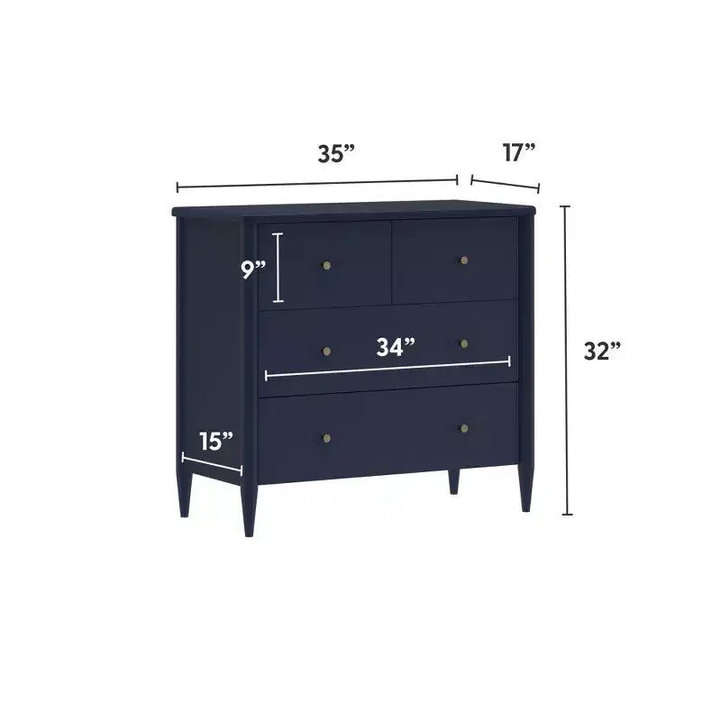 Commode 3 tiroirs Harbor avec tiroir supérieur divisé