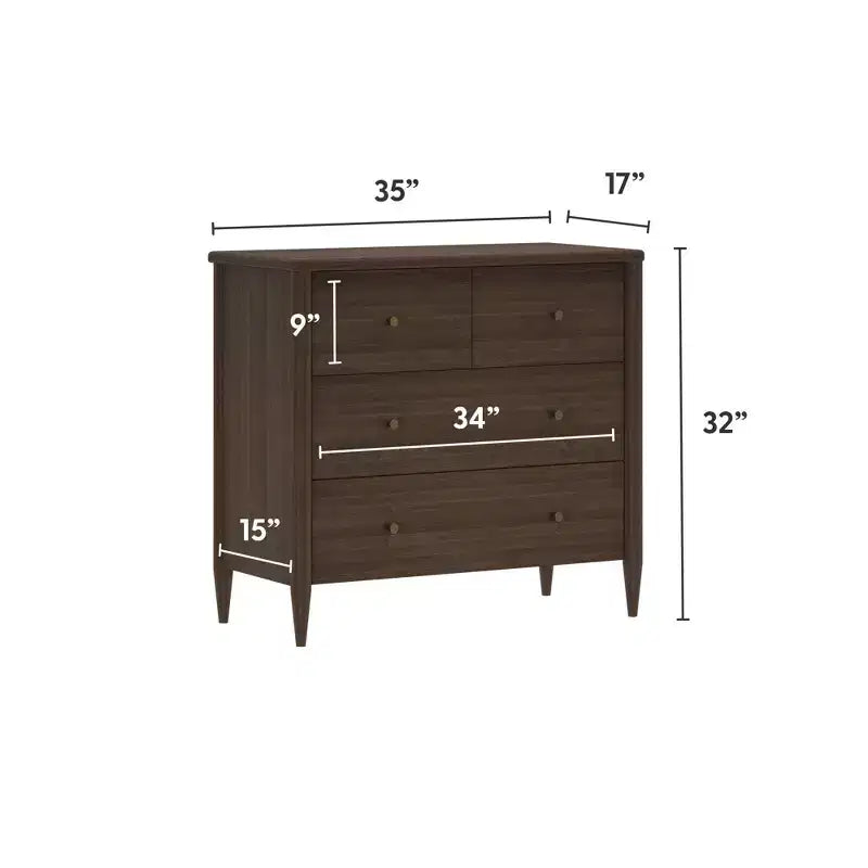 Commode 3 tiroirs Harbor avec tiroir supérieur divisé