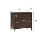 Commode 3 tiroirs Harbor avec tiroir supérieur divisé