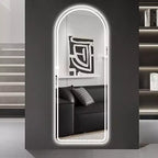 Miroir pleine longueur GDFStudio Astra moderne 65H arqué à LED avec modes d'éclairage réglables