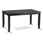 5-Piece Black Finish Solid Wood Top-Rectangular Dining Room Set-Seats 4