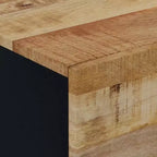 vidaXL Table de chevet noire en bois de manguier massif Meuble de chevet moyen