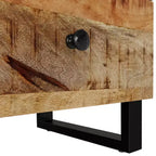 vidaXL Table de chevet noire en bois de manguier massif Meuble de chevet moyen