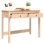 vidaXL Bureau Bois Naturel Bois de pin massif Bureau moyen Rectangulaire