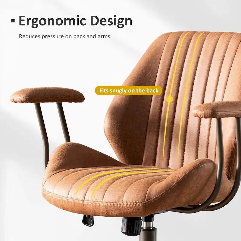 OVIOS Chaise de bureau ergonomique en suède avec soutien lombaire