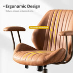 OVIOS Chaise de bureau ergonomique en suède avec soutien lombaire