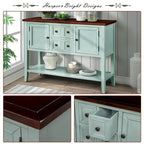 Buffet commode de style rétro en bois avec étagère inférieure, facile à assembler, pour salon, cuisine, entrée