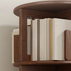 Bibliothèque verticale étroite rotative en bois