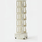 Bibliothèque verticale étroite rotative en bois