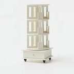 Bibliothèque verticale étroite rotative en bois