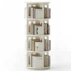 Bibliothèque verticale étroite rotative en bois