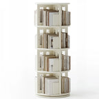 Bibliothèque verticale étroite rotative en bois