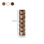 Bibliothèque verticale étroite rotative en bois
